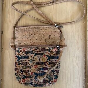 Stylish Tan and Blue Crossbody Bag for Versatile Use